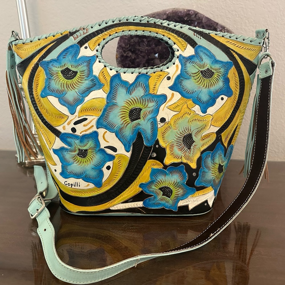 NWT: Copilli, Hand Tooled Leather Purse